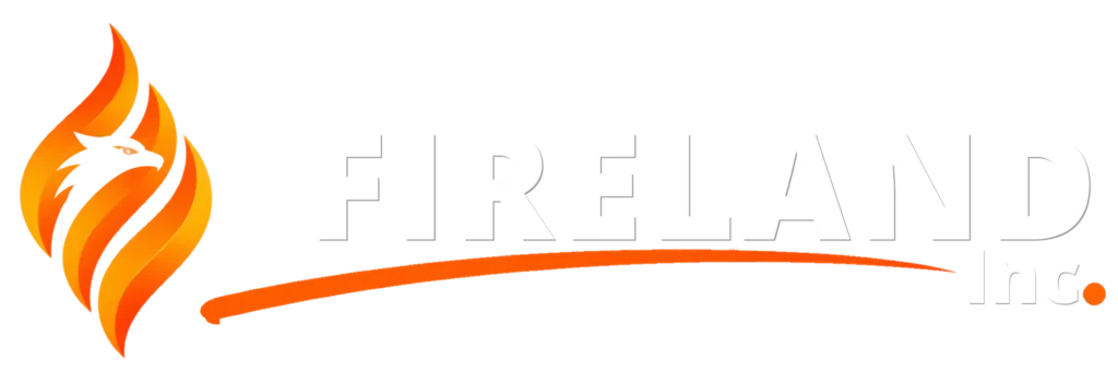 Fireland Inc logo in white